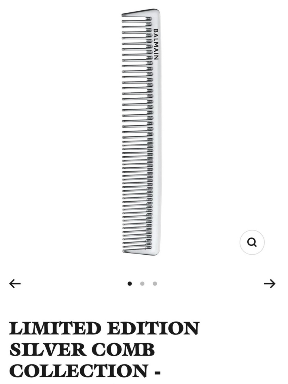 Balmain Silver Men's Styling Comb